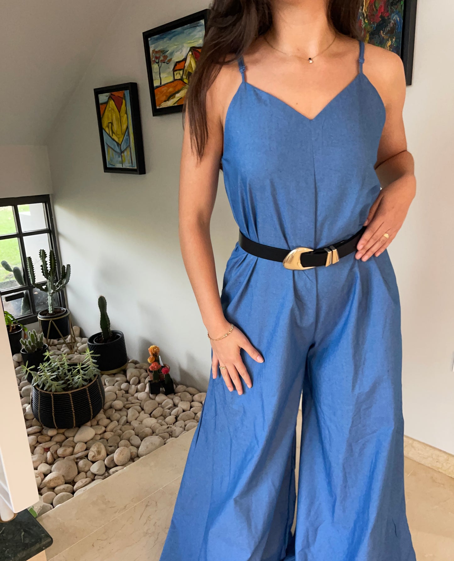 Loose Fit Denim Jumpsuit